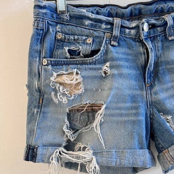 rag & bone Boyfriend Distressed Denim Shorts - Picture 2 of 10